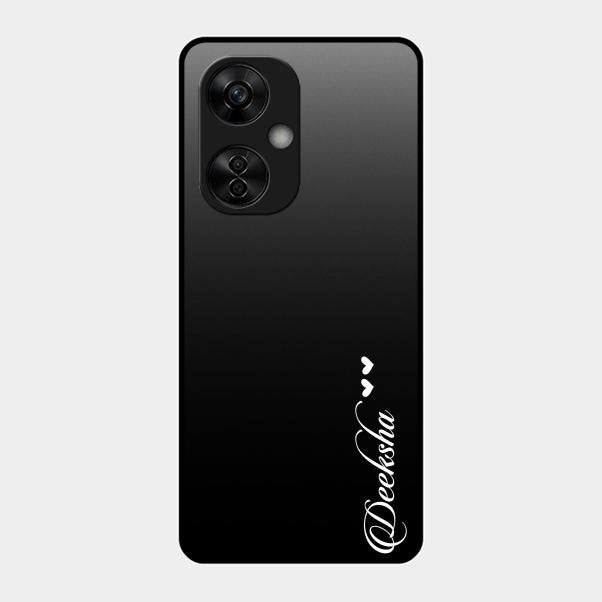 Customize Name Gradient Glass Case Cover Black For Oneplus Nord Ce 3 Lite 5G