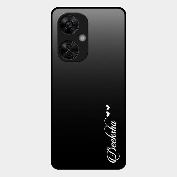 Customize Name Gradient Glass Case Cover Black For Oneplus Nord Ce5 5G