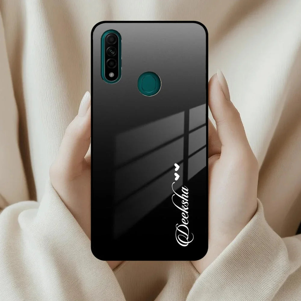 Customize Name Gradient Glass Case Cover Black For Oppo - ShopOnCliQ