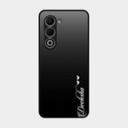Customize Name Gradient Glass Case Cover Black For Oppo A5 5G