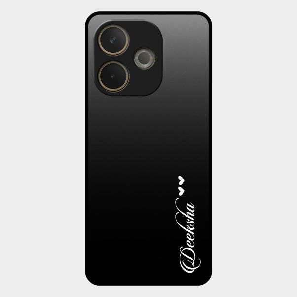 Customize Name Gradient Glass Case Cover Black For Oppo A5 Pro 5G