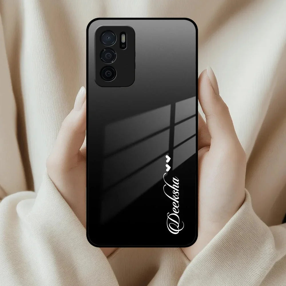 Customize Name Gradient Glass Case Cover Black For Oppo - ShopOnCliQ