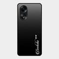 Customize Name Gradient Glass Case Cover Black For Oppo A58