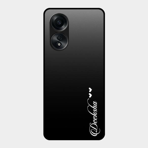 Customize Name Gradient Glass Case Cover Black For Oppo A58