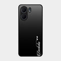 Customize Name Gradient Glass Case Cover Black For Oppo A5X 4G