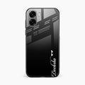 Customize Name Gradient Glass Case Cover Black For Oppo A6X 5G