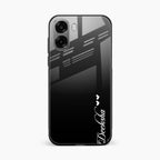 Customize Name Gradient Glass Case Cover Black For Oppo A6X 5G