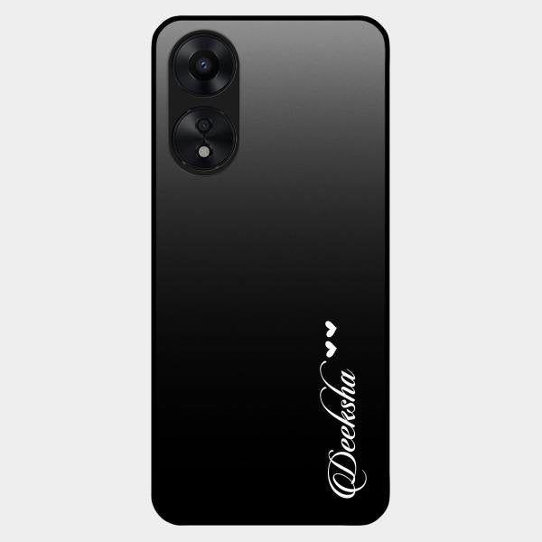Customize Name Gradient Glass Case Cover Black For Oppo A78 5G