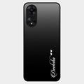 Customize Name Gradient Glass Case Cover Black For Oppo A78 5G