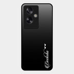 Customize Name Gradient Glass Case Cover Black For Oppo A79 5G