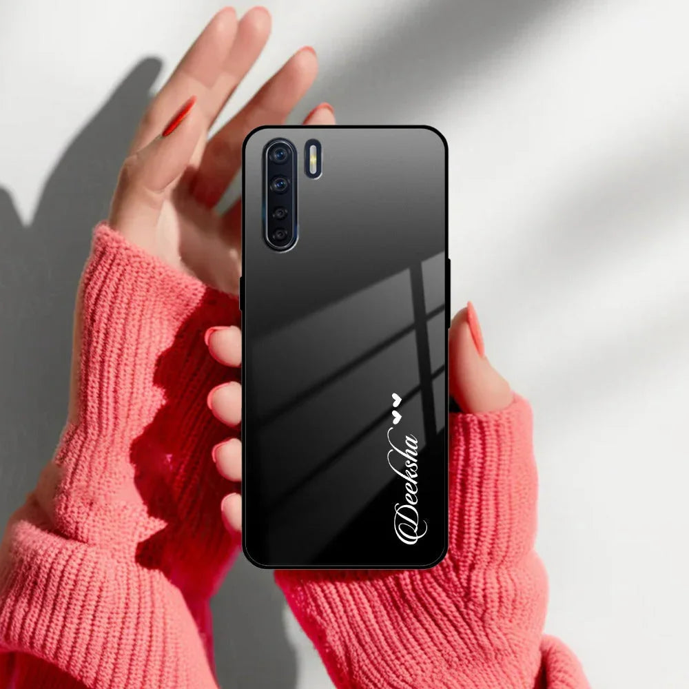 Customize Name Gradient Glass Case Cover Black For Oppo - ShopOnCliQ