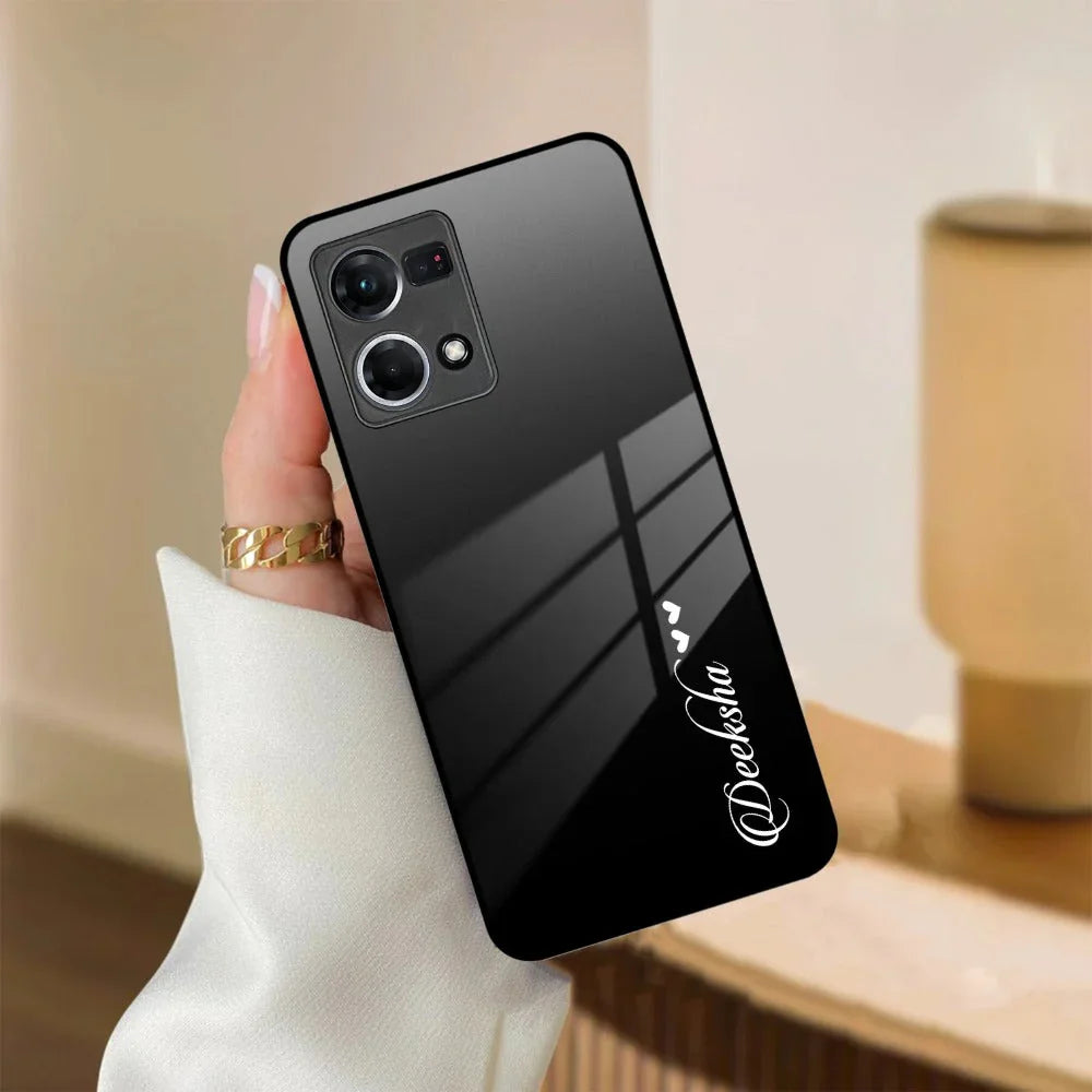 Customize Name Gradient Glass Case Cover Black For Oppo - ShopOnCliQ