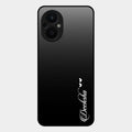Customize Name Gradient Glass Case Cover Black For Oppo F21 Pro 5G