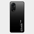 Customize Name Gradient Glass Case Cover Black For Oppo F23 5G