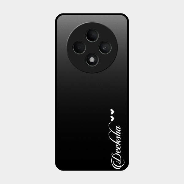 Customize Name Gradient Glass Case Cover Black For Oppo F27 5G