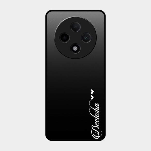 Customize Name Gradient Glass Case Cover Black For Oppo F27 Pro Plus 5G