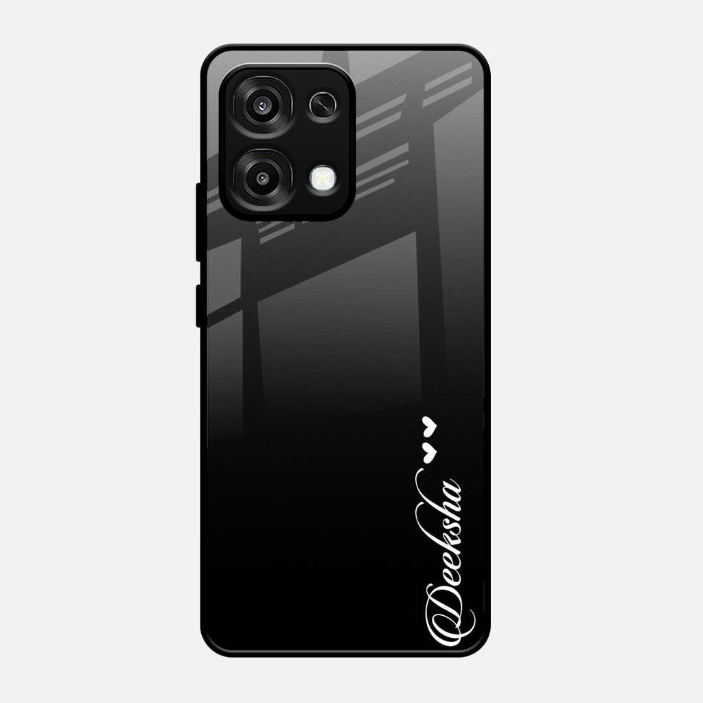 Customize Name Gradient Glass Case Cover Black For Oppo F31 5G