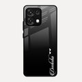 Customize Name Gradient Glass Case Cover Black For Oppo F31 5G