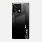 Customize Name Gradient Glass Case Cover Black For Oppo F31 5G