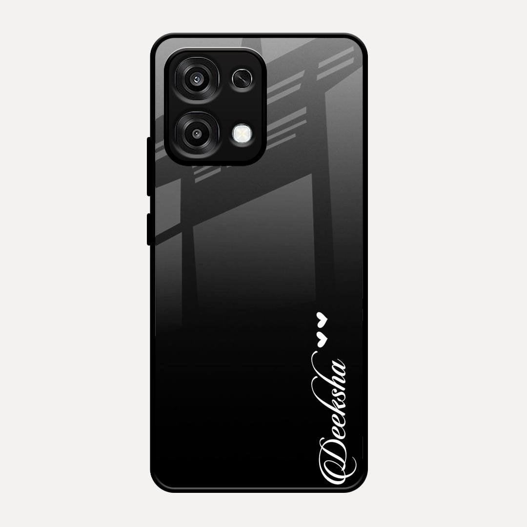 Customize Name Gradient Glass Case Cover Black For Oppo F31 5G