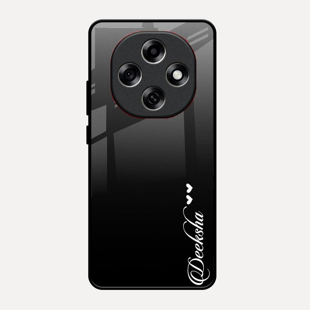 Customize Name Gradient Glass Case Cover Black For Oppo F31 Pro 5G