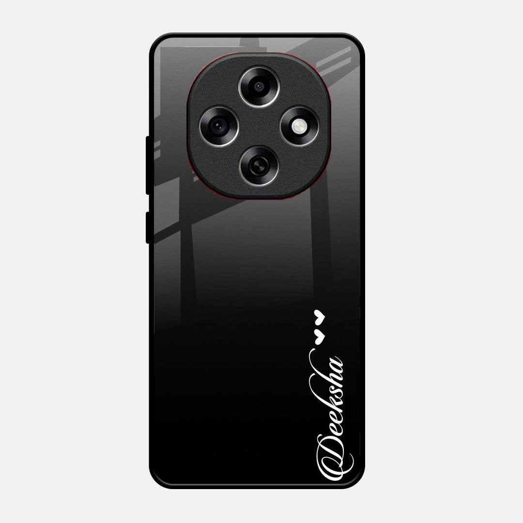Customize Name Gradient Glass Case Cover Black For Oppo F31 Pro 5G