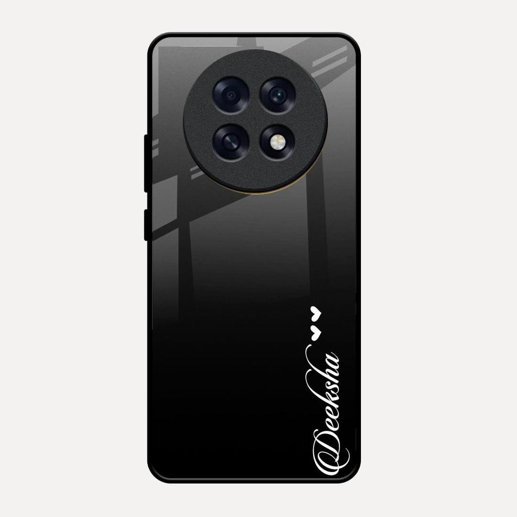 Customize Name Gradient Glass Case Cover Black For Oppo F31 Pro Plus 5G