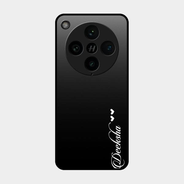 Customize Name Gradient Glass Case Cover Black For Oppo Find X8 Pro 5G