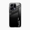 Customize Name Gradient Glass Case Cover Black For Oppo Find X9 5G