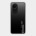 Customize Name Gradient Glass Case Cover Black For Oppo Reno 10 5G