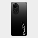 Customize Name Gradient Glass Case Cover Black For Oppo Reno 10 Pro 5G