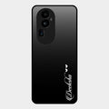 Customize Name Gradient Glass Case Cover Black For Oppo Reno 10 Pro Plus 5G