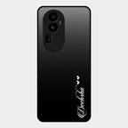 Customize Name Gradient Glass Case Cover Black For Oppo Reno 10 Pro Plus 5G