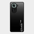 Customize Name Gradient Glass Case Cover Black For Oppo Reno 11 5G