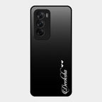 Customize Name Gradient Glass Case Cover Black For Oppo Reno 12 5G