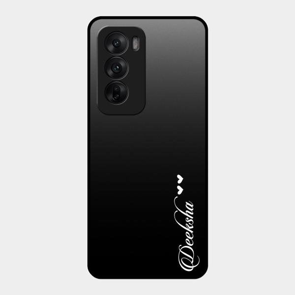 Customize Name Gradient Glass Case Cover Black For Oppo Reno 12 5G