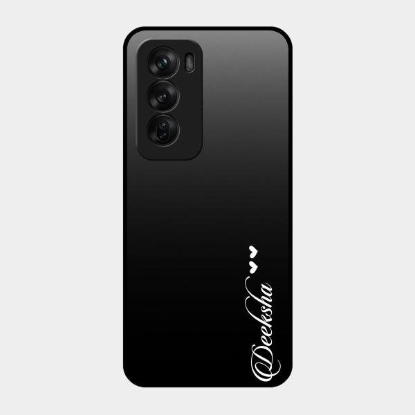 Customize Name Gradient Glass Case Cover Black For Oppo Reno 12 Pro 5G