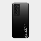 Customize Name Gradient Glass Case Cover Black For Oppo Reno 12 Pro 5G
