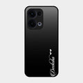 Customize Name Gradient Glass Case Cover Black For Oppo Reno 13 5G