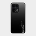 Customize Name Gradient Glass Case Cover Black For Oppo Reno 13 Pro 5G