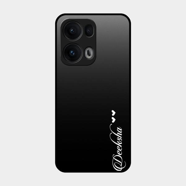 Customize Name Gradient Glass Case Cover Black For Oppo Reno 13 Pro 5G