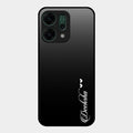 Customize Name Gradient Glass Case Cover Black For Oppo Reno 14 5G