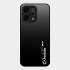 Customize Name Gradient Glass Case Cover Black For Oppo Reno 14 5G