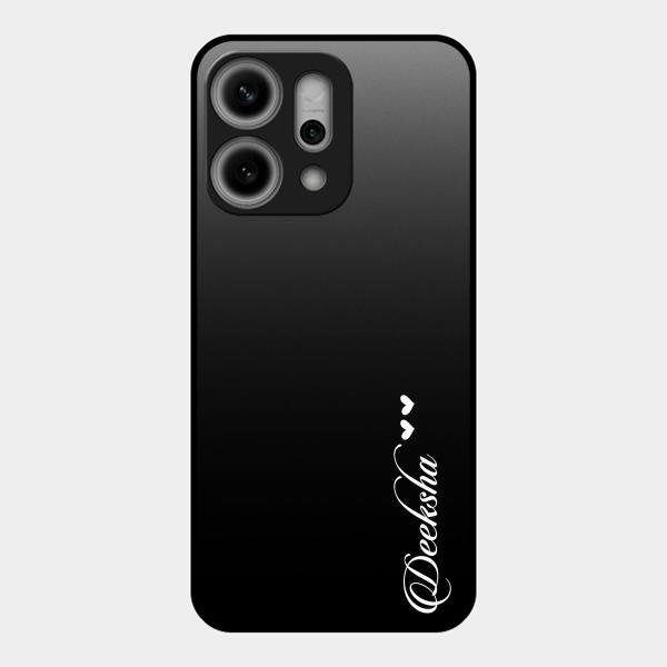Customize Name Gradient Glass Case Cover Black For Oppo Reno 14 Pro 5G