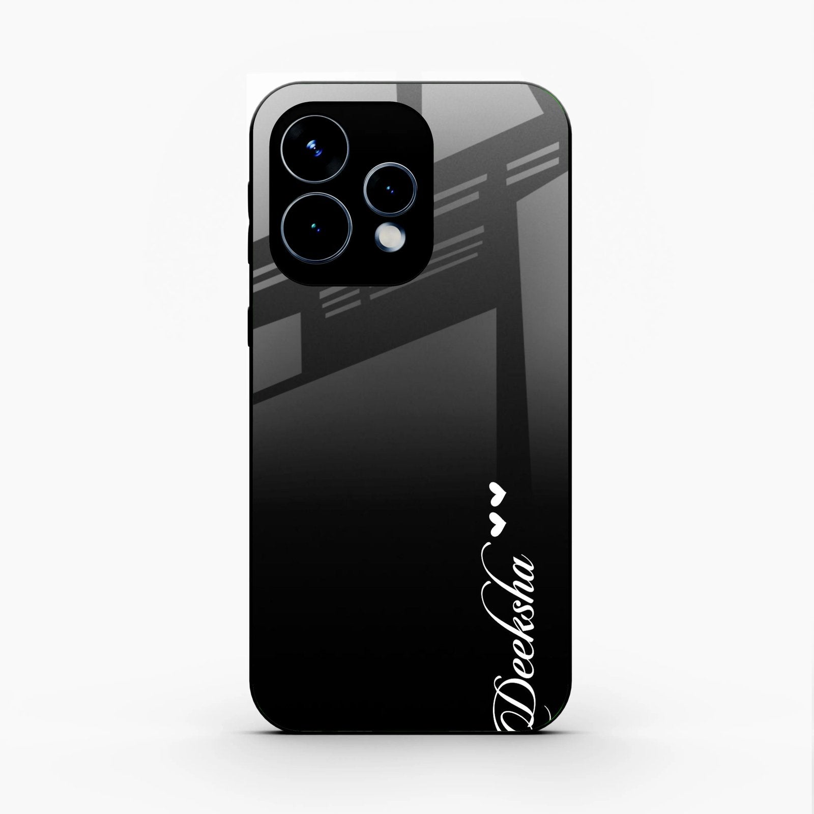 Customize Name Gradient Glass Case Cover Black For Oppo Reno 15 5G