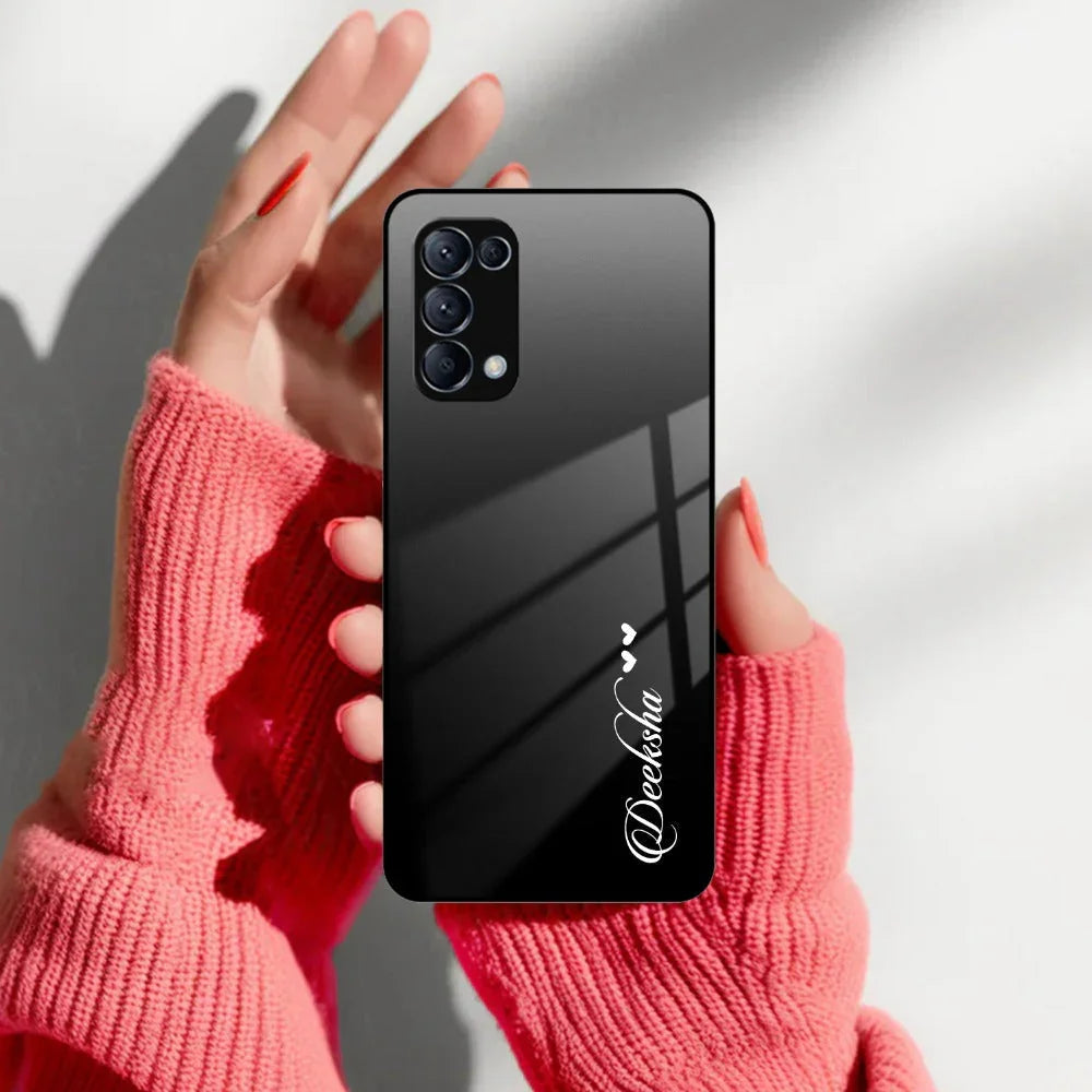 Customize Name Gradient Glass Case Cover Black For Oppo - ShopOnCliQ
