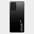 Customize Name Gradient Glass Case Cover Black For Oppo Reno 6 5G