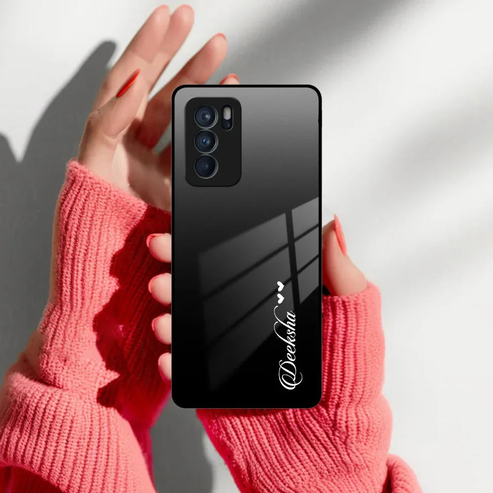 Customize Name Gradient Glass Case Cover Black For Oppo - ShopOnCliQ