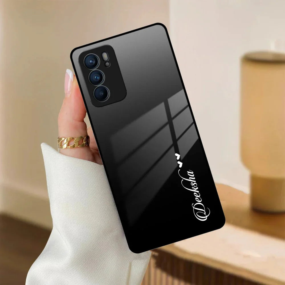 Customize Name Gradient Glass Case Cover Black For Oppo - ShopOnCliQ