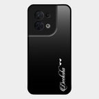 Customize Name Gradient Glass Case Cover Black For Oppo Reno 8 5G